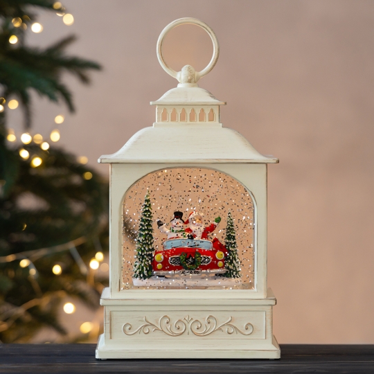 Новогодний фонарь с подсветкой и музыкой 