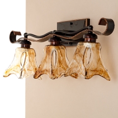 Бра настенное на 3 стеклянных плафона медового цвета (YA003/3W) (YA003/3W)