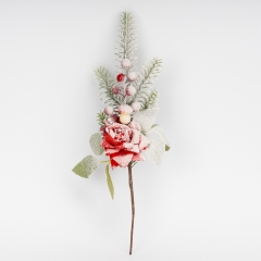 Декоративна гілка "Різдвяна троянда", 34 см (9257-001)