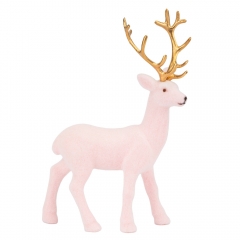 Декоративна фігурка "Оксамитовий олень", рожева, 20,5 см (6041-016)