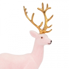 Декоративна фігурка "Оксамитовий олень", рожева, 20,5 см (6041-016)
