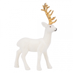 Декоративна фігурка "Оксамитовий олень", біла, 20,5 см (6041-017)