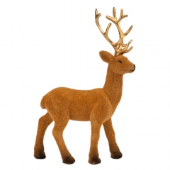 Декоративна фігурка "Оксамитовий олень", коричнева, 20,5 см (6041-018)