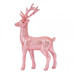 Декоративна фігурка "Блискучий олень", рожева, 23 см (6041-020)