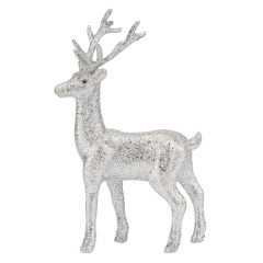 Декоративна фігурка "Блискучий олень", срібна, 23 см (6041-021)