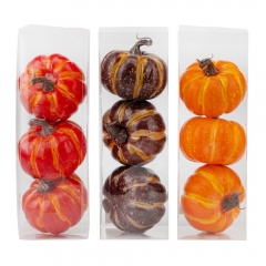 Набір декоративних гарбузиків "Теплі барви", 3 шт, 10,5 см * Рандомний вибір дизайну (9244-013)