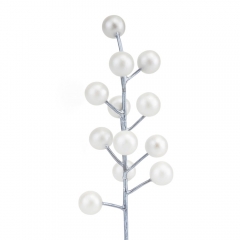Штучна гілка "Білі ягідки", 21 см (9223-001)