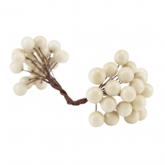 Набір декоративних ягідок "Дари природи", 10 шт, кремовий, 15 см (9223-006)