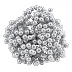 Набір декоративних ягідок "Дари природи", 10 шт, срібний, 15 см (9223-009)