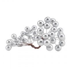 Набір декоративних ягідок "Дари природи", 10 шт, срібний, 15 см (9223-009)