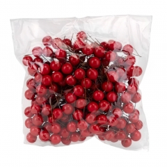 Набір декоративних ягідок "Перли", червоний, 200 шт, 6,5 см (9223-013)