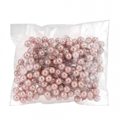 Набір декоративних ягідок "Перли", рожевий, 200 шт, 6,5 см (9223-014)