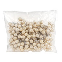 Набір декоративних ягідок "Перли", молочний, 200 шт, 6,5 см (9223-015)