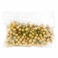 Набір декоративних ягідок "Перли", жовтий, 200 шт, 6,5 см (9223-017)