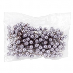 Набір декоративних ягідок "Перли", фіолетовий, 200 шт, 6,5 см (9223-018)