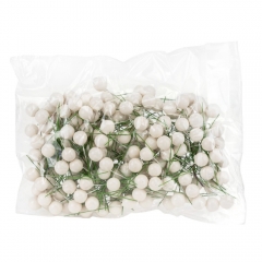Набір декоративних ягідок "Перли", білий, 200 шт, 6,5 см (9223-019)