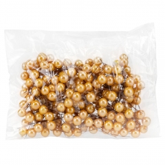 Набір декоративних ягідок "Перли", золотий, 200 шт, 6,5 см (9223-020)