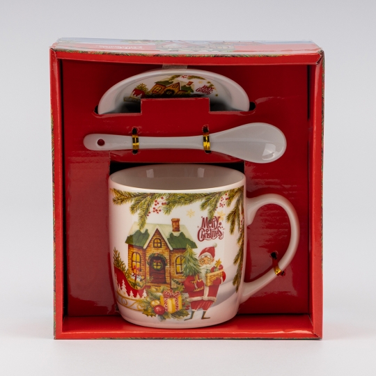 Кружка с блюдцем и ложечкой 