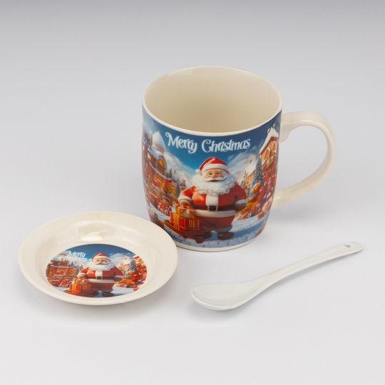 Кружка с блюдцем и ложечкой 