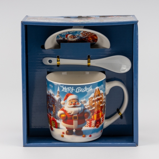 Кружка с блюдцем и ложечкой 