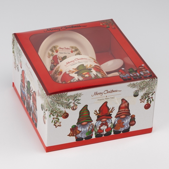 Кружка с блюдцем и ложечкой 