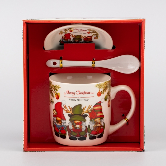 Кружка с блюдцем и ложечкой 