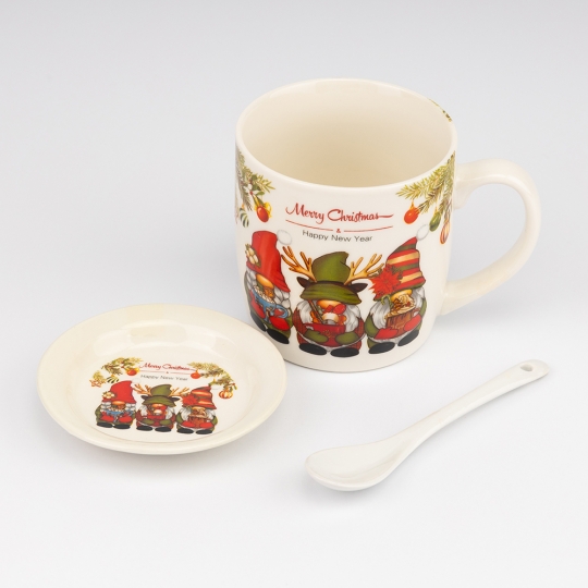 Кружка с блюдцем и ложечкой 