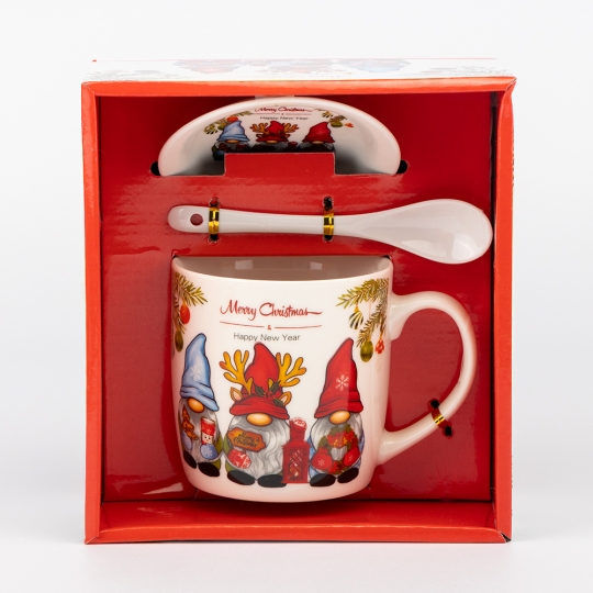 Кружка с блюдцем и ложечкой 