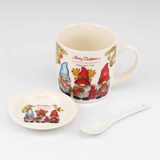 Кружка с блюдцем и ложечкой 