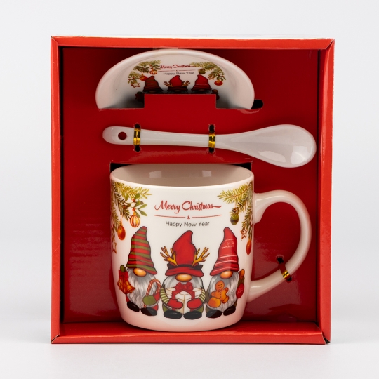 Кружка с блюдцем и ложечкой 