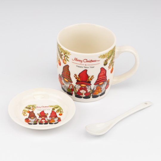 Кружка с блюдцем и ложечкой 