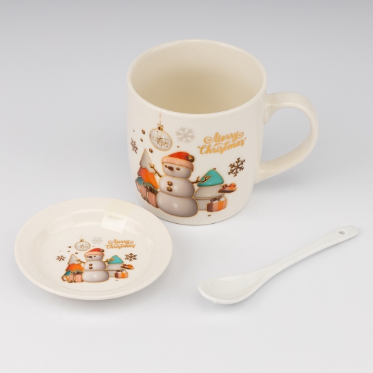 Кружка з блюдцем та ложечкою 