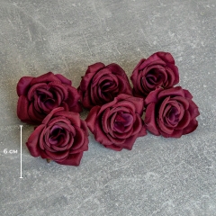 Головка троянди, бордова, 7,5 см (9222-049)