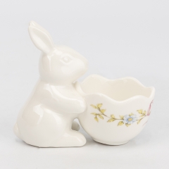 Підставка під яйце "Кролик", біла, 10 см (5104-007)