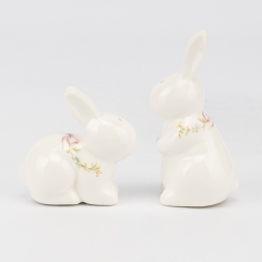 Набір для спецій "Парочка кроликів", білий, 10 см (5104-008)