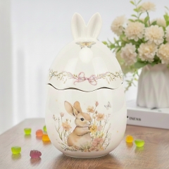 Ємність для зберігання "Великоднє яйце з вушками", біла, 18 см (5104-009)