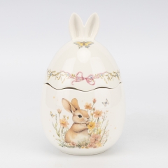 Ємність для зберігання "Великоднє яйце з вушками", біла, 18 см (5104-009)