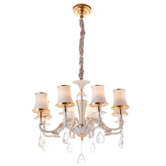 Люстра на 8 плафонов белая с кристаллами (FG002/8D) (FG002/8D)