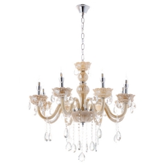 Люстра классическая бежевая, детали из стекла (8 свечей) (LL007/8) (LL007/8)