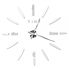 3Д годинник настінний, срібний (40-120 см) (9020-006)