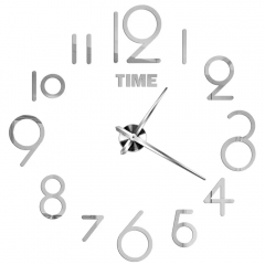 3Д годинник настінний, срібний (40-120 см) (9020-012)
