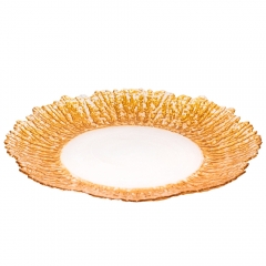 Тарілка "Сонячні промені", золота, 33 см (9158-007)