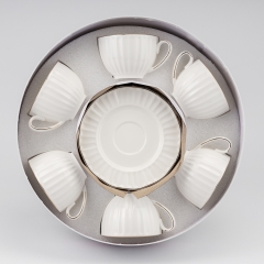 Набор "Хрустальная грань" на 6 персон, белый, 230 мл (9292-020)