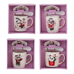 Набор чашка с блюдцем "Романтичные пандочки" (на 1 персону) 300 мл * Рандомный выбор дизайна (9199-010)