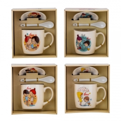 Набор чашка с блюдцем "Мгновения любви" (на 1 персону) 300 мл * Рандомный выбор дизайна (9199-011)