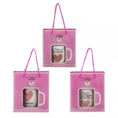 Набор чашка с блюдцем "Любовь в сердце" (на 1 персону) 300 мл * Рандомный выбор дизайна (9199-012)