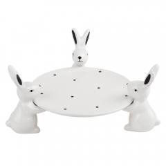 ТІЛЬКИ САМОВИВІЗ Підставка "Білі кролики", біла, 18 см (5005-002)