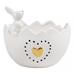 Ємність для зберігання "Великодній кролик", біла, 16 см (5005-003)