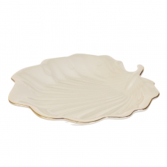 УЦІНКА Блюдо "Білий лист" (Сколи на дні тарілки) (00BR-4001-003)