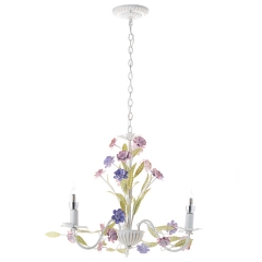 Люстра вінтажна на 3 лампи з квітами та листочками (SA019/3)